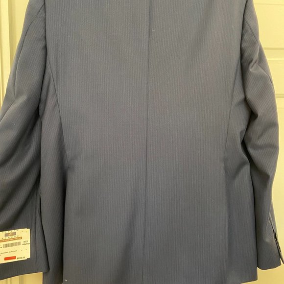 Joseph Abboud Slim Fit Super 120's Double Breasted Blue Suit - Picture 5 of 6